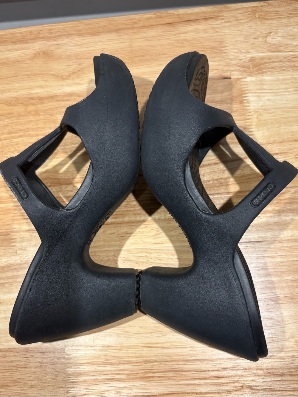Crocs Farrah Wedge Sandals Rubber Black Size 7